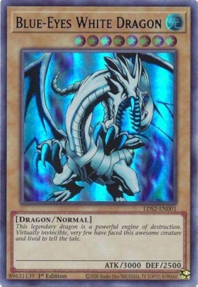 Amazon.com: Blue-Eyes White Dragon (Blue) - LDS2-EN001 - Ultra